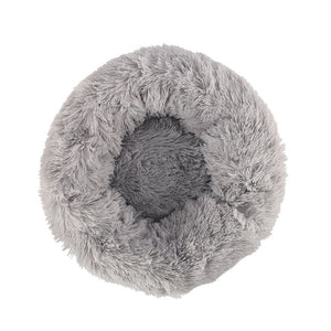 Hot Long Plush Dog Bed Winter Warm Round Sleeping Beds Soild Color Soft Pet Dogs Cat Mat Cushion Dropshipping